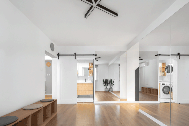 107㎡北欧风三居室，客餐厨一体，还有开阔健身室，带娃健身两不误！