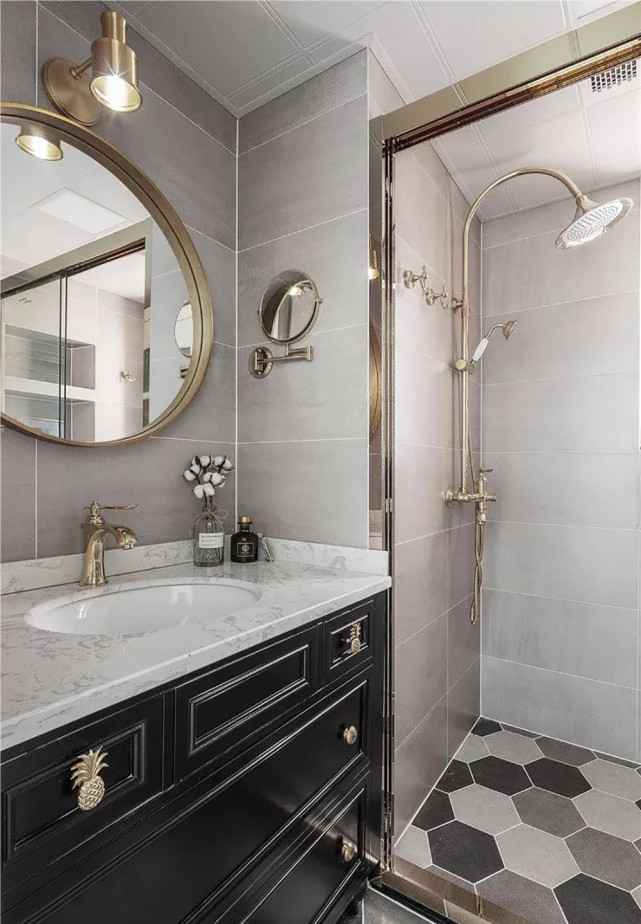 |100平美式风三居室，卡座与餐边柜一体式设计颜值很高