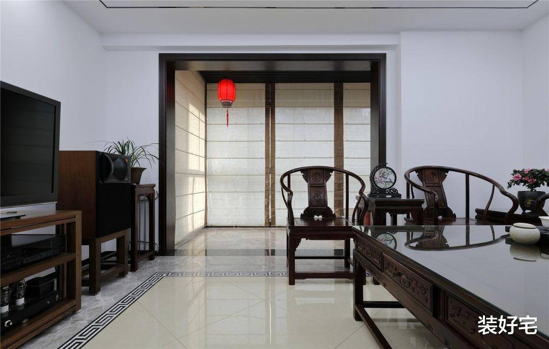 |130平方米的中式家装,搭配自然复古的红木,简约又大气!
