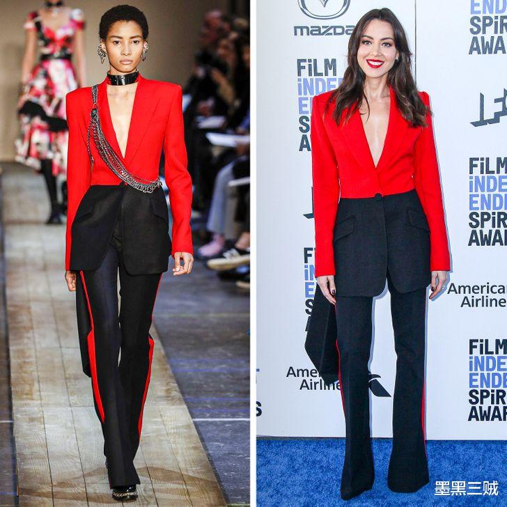 电影|模特明星大对决？同款时装T台红毯秀，15组对比照