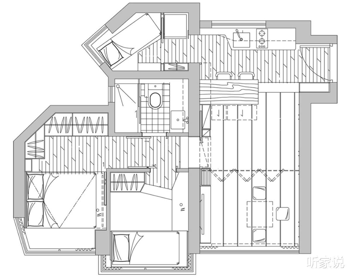 香港80后夫妻买下45㎡小家，搭起地台将两室变三室，网友：真的服