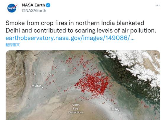宇航员|印度北方出现严重空气污染，NASA拍摄最新卫星地图，污染源头在哪