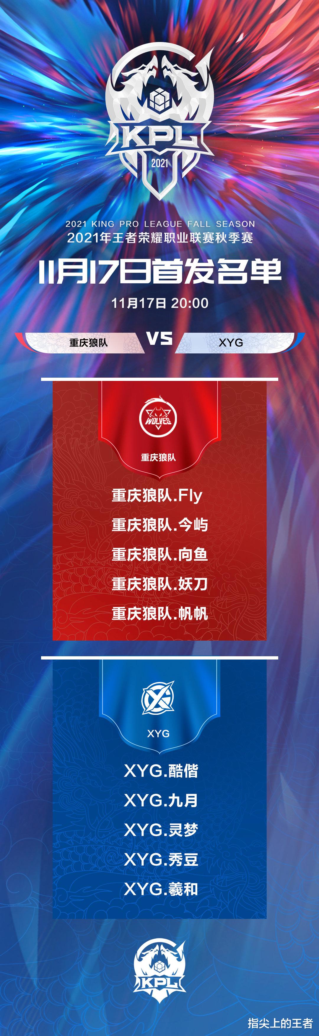 狼队|17日秋季赛首发，MTG继续换人，XYG挑战狼队，能否拿到一分？