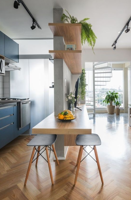 如果条件不允许就别硬挤餐桌,这样设计省地又实用,舒适性照样不差!