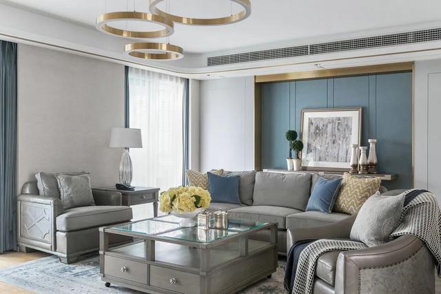 |178㎡现代美式,当美式遇上高级灰,营造简约华丽的美
