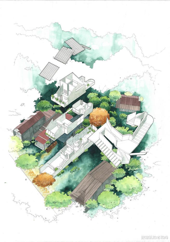 建筑师|以场地内的斜坡为灵感的住宅：独特的楼梯贯穿内部各个空间