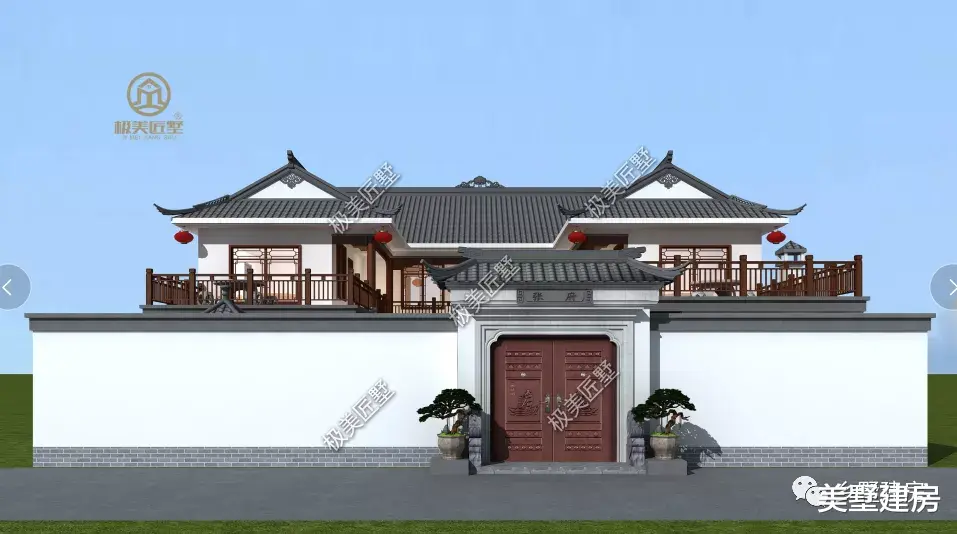 20×22米,绝美中式三合院这么建,太美了