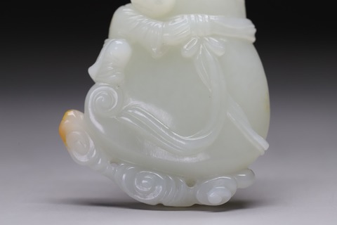 艺术品|舊藏和田玉籽料“枣红皮 布袋童子”