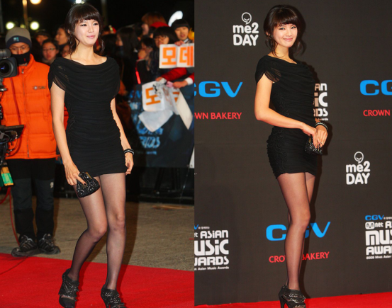 穿衣搭配|宋慧乔走性感风更美,黑色长袜勾勒腿型,波浪短发好有成熟女人味