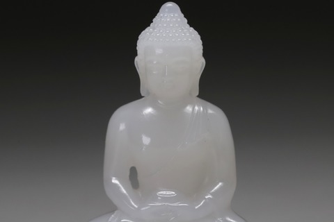 和田玉籽料|舊藏和田玉籽料“一级白 释迦牟尼佛”一对