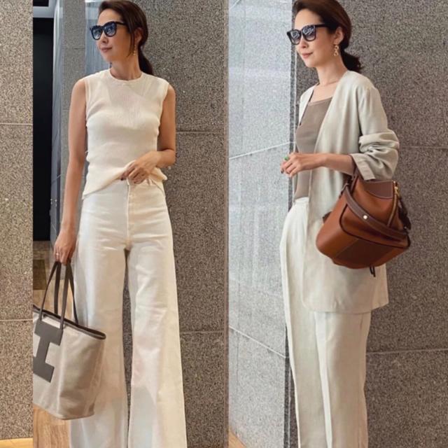 静静时尚达人|中年女性要按身材选裤子！白色裤子不显胖的穿法，简约又高级