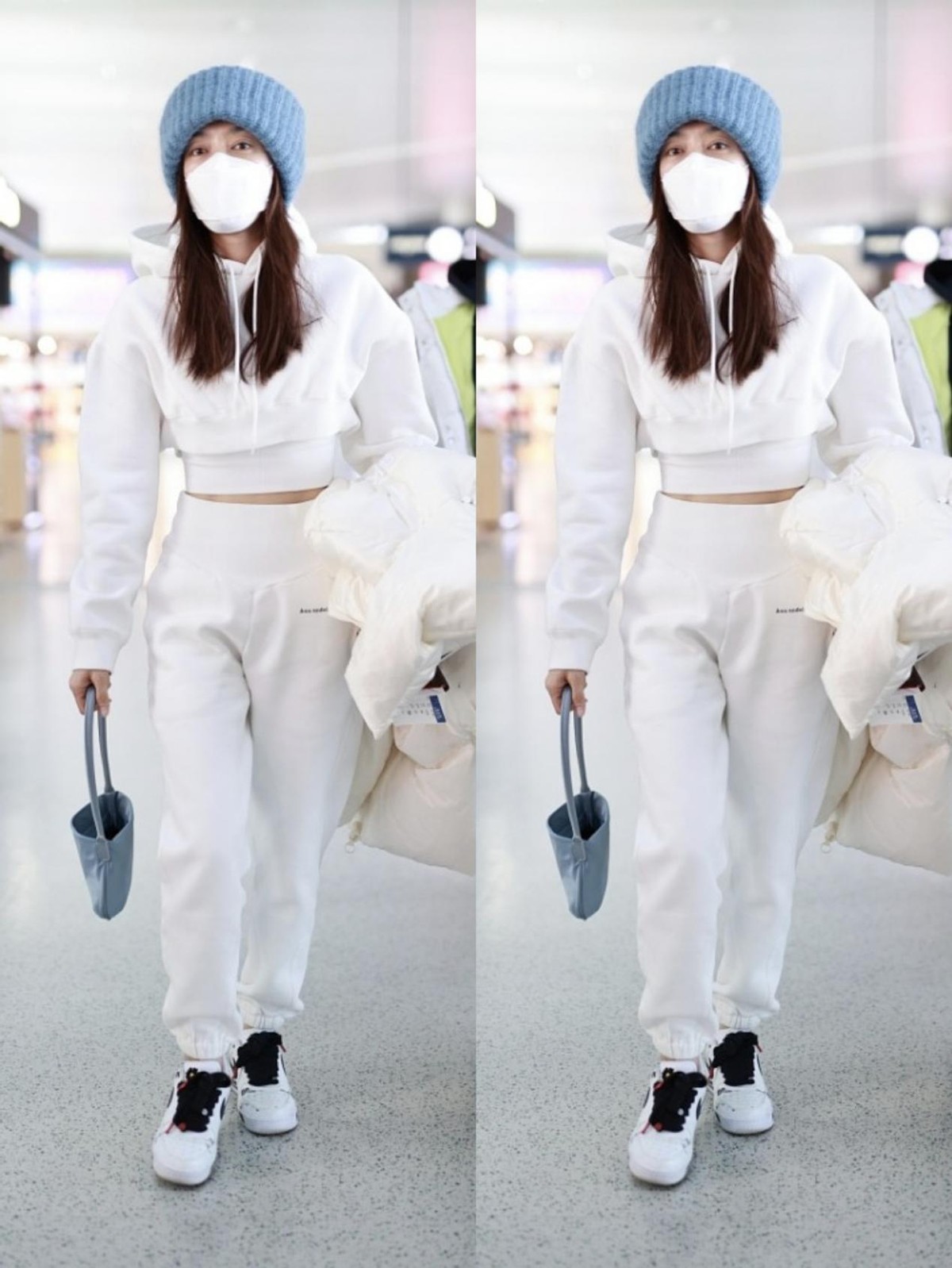 秦岚|秦岚素颜的样子有点憔悴了，私下里穿一身白好纯洁，看着还挺显嫩