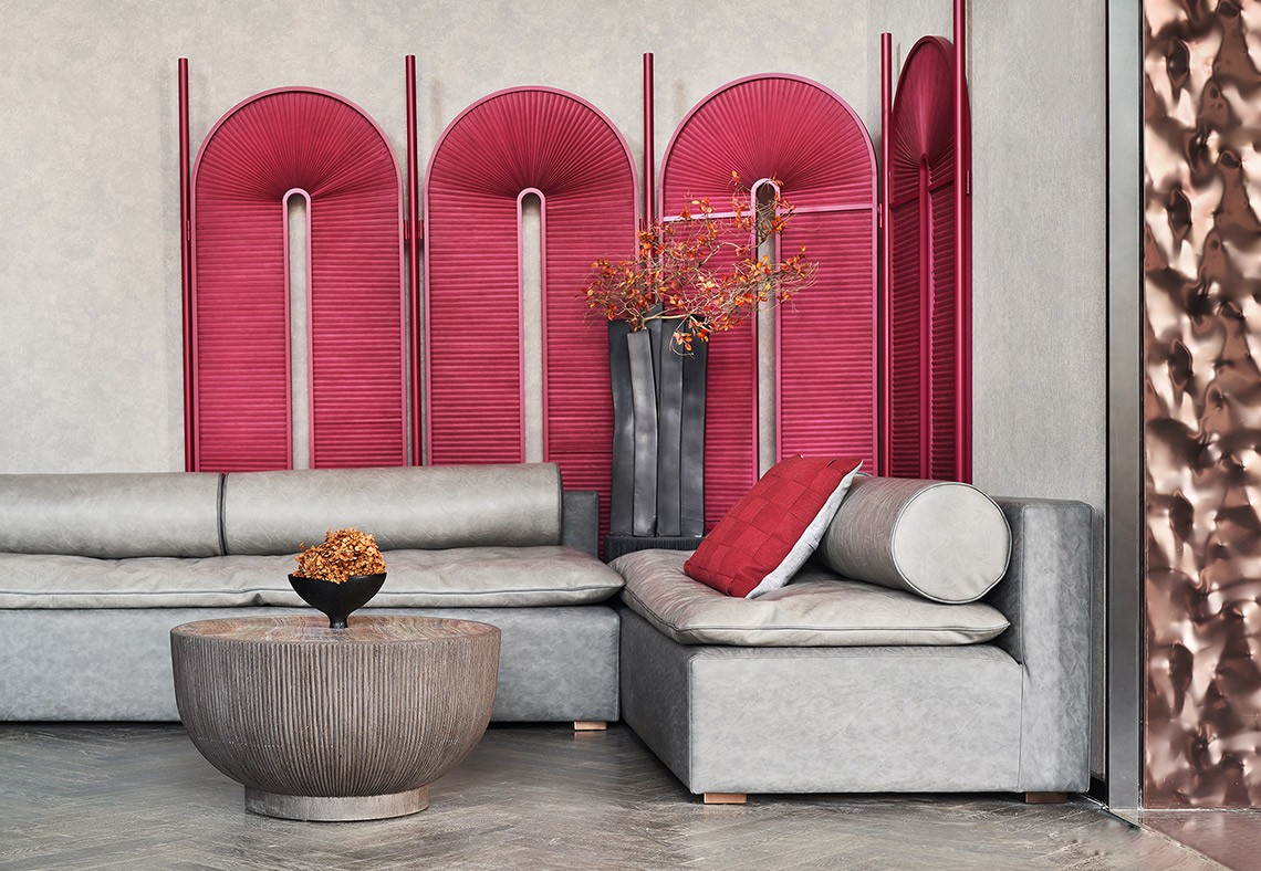 小美涵Emily|浓丽而风雅的枫红、粗粝质感的灰调,演绎当代超逸与东方情怀