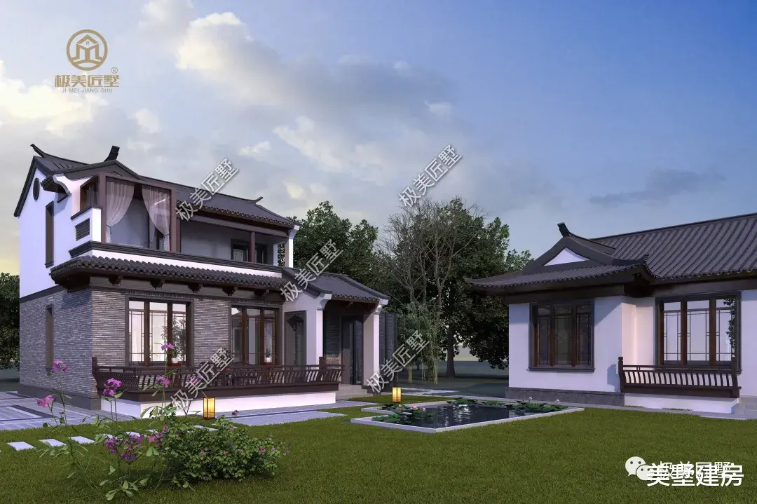 |严谨却不严肃，经典的传承之作，这款有偏房的中式别墅让人一眼就心动！