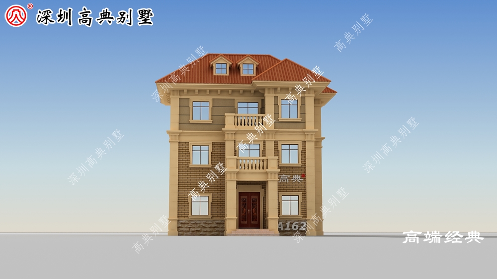 屋檐用橘色琉璃瓦做装饰,色调统一,颜色十分简单温馨