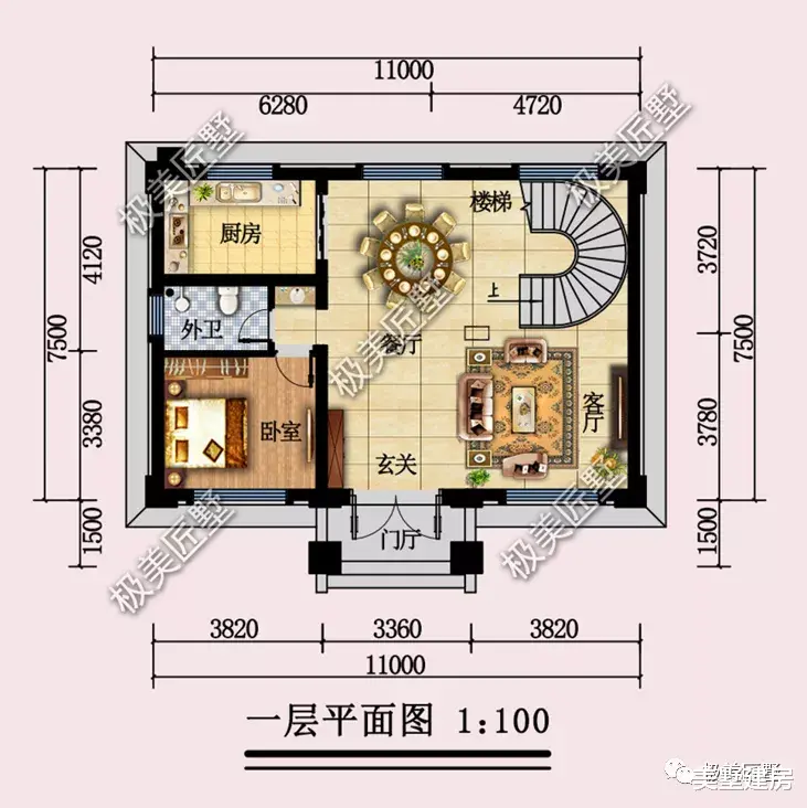 11×7.5米,占地不足一百平,这样的一栋经典简欧风格别墅!