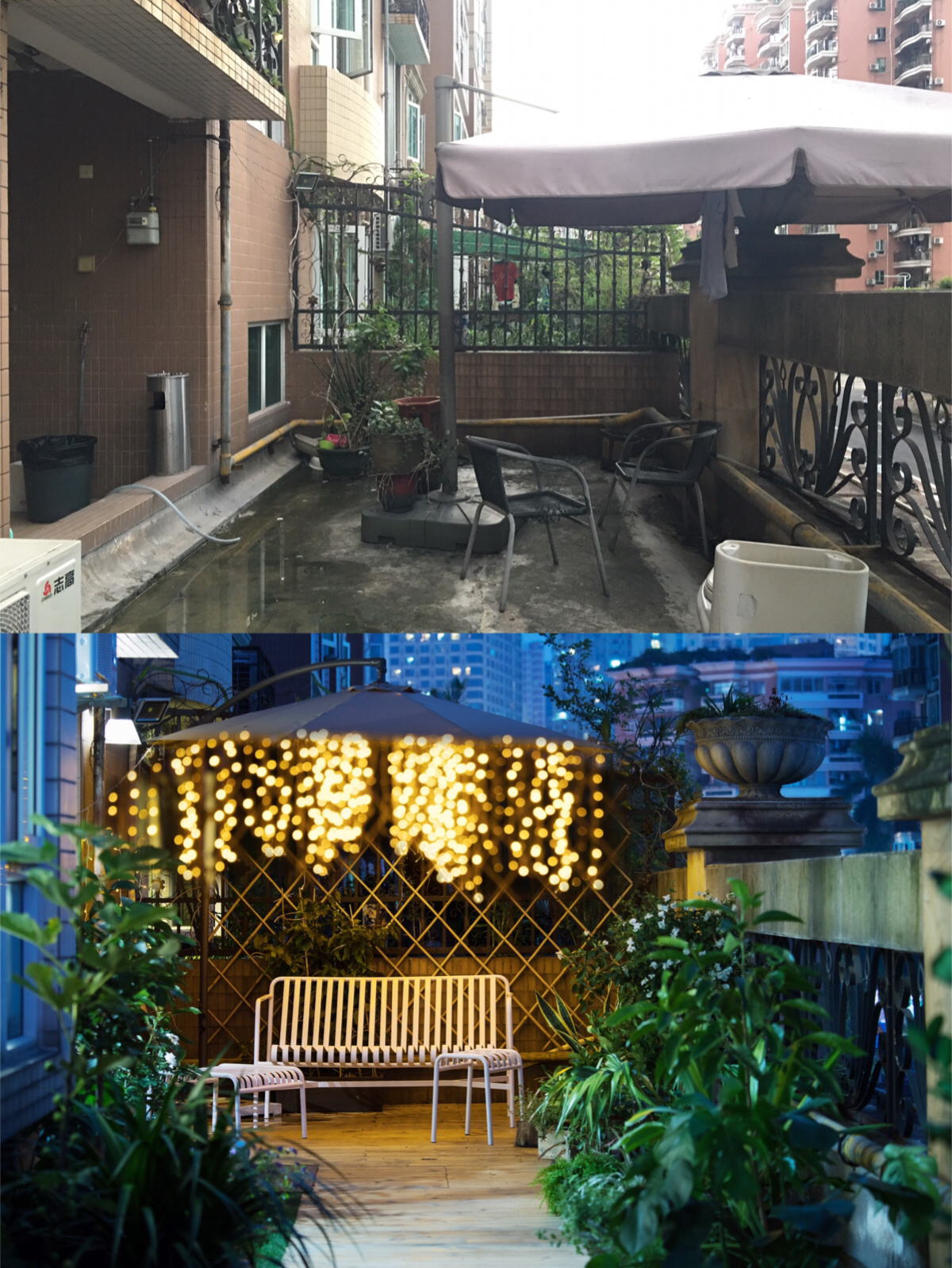 露天阳台花园改造设计，不用花费太多，把房子装成自己喜欢的样子