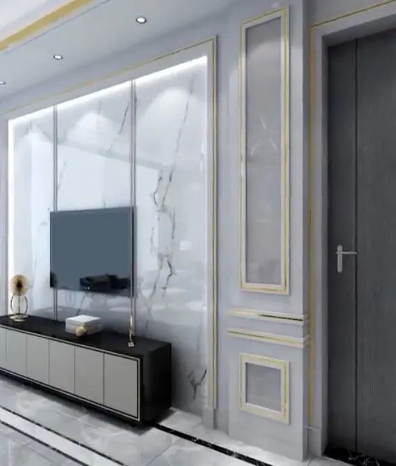 原来用石膏线做背景墙还能玩出花样,省钱又洋气,谁看谁喜欢!