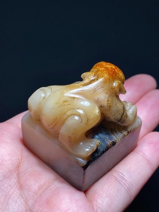 和田玉籽料|汉 和田玉籽料 白玉 熊钮 玉熊 玉印 玉印胚