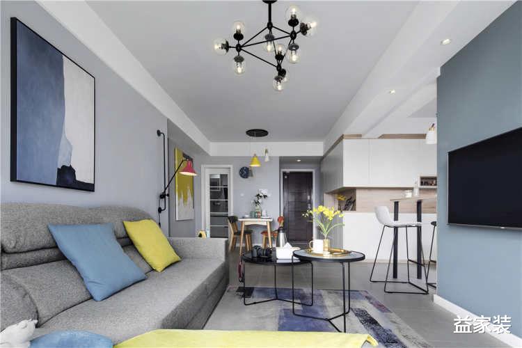 开放式书房+吧台，你想要的这个家都有！色彩鲜明充满活力