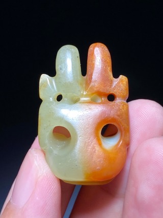 和田玉籽料|明 和田玉籽料 黄玉 玉神人