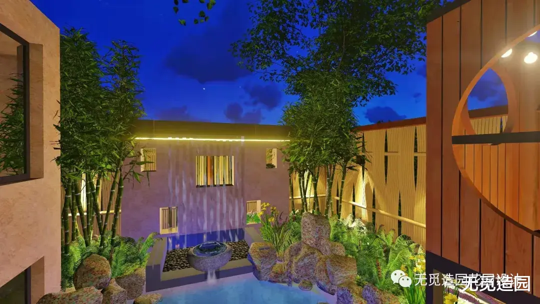 无觅造园:40平的现代禅意庭院,虽小而精致。