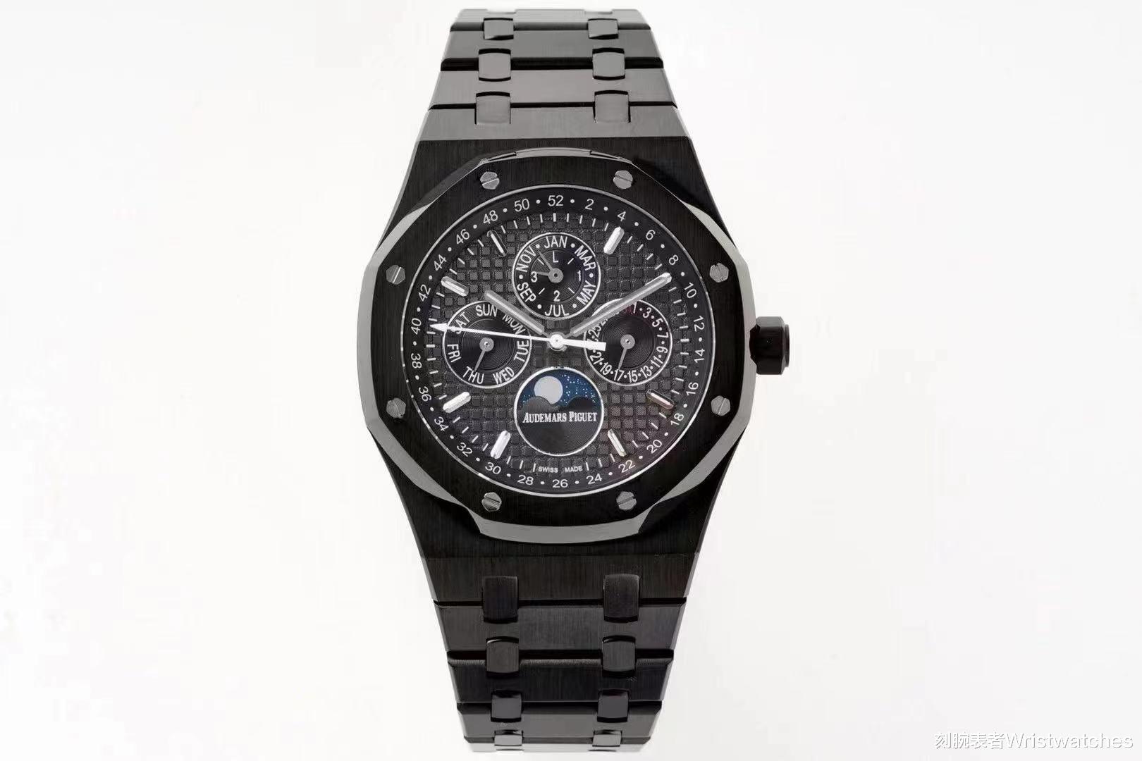 刻腕表者Wristwatches|APS厂爱彼皇家橡树黑陶瓷万年历复刻表细节质量怎么样？