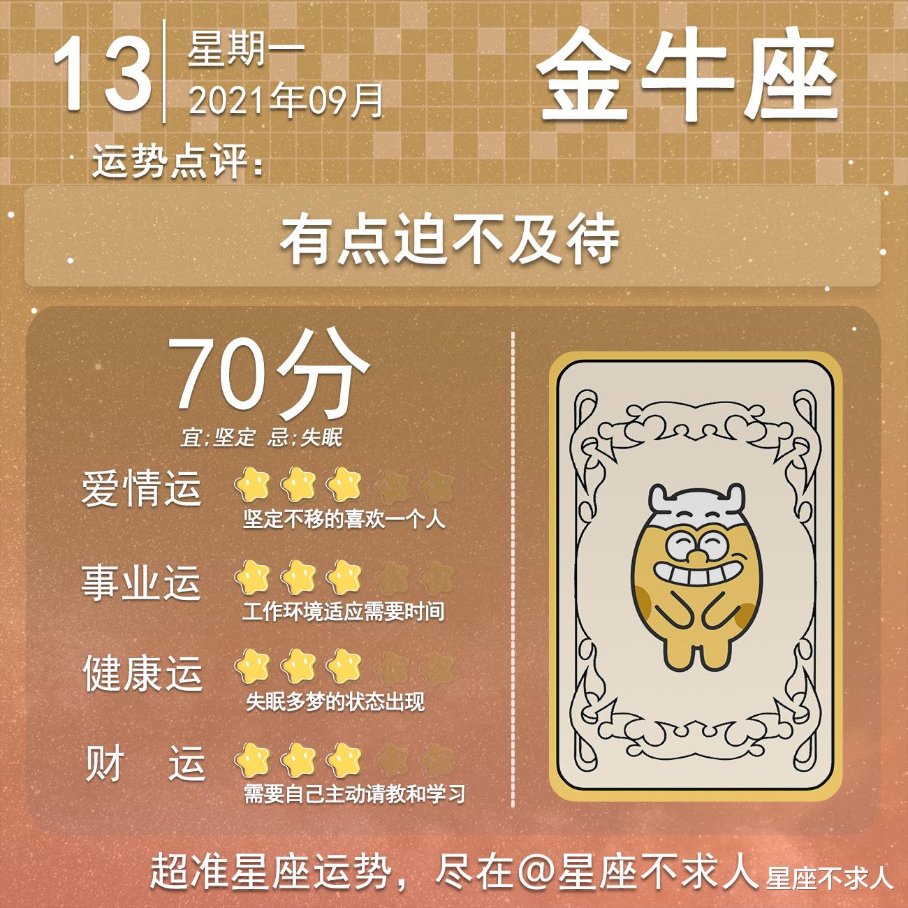 星座不求人|2021年9月13日运势