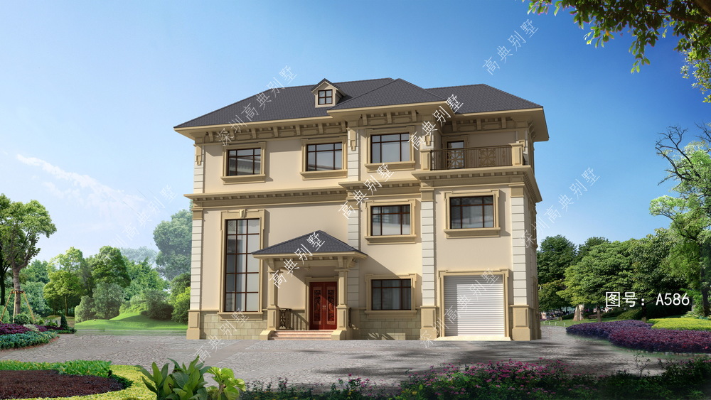 这款欧式自建房，个性化户型设计，紧跟时尚潮流。