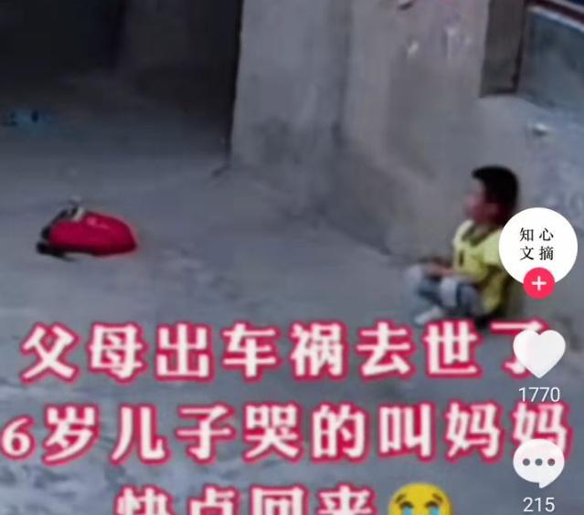 父母出车祸离世,6岁的儿子成了孤儿,孩子的一句话听哭网友