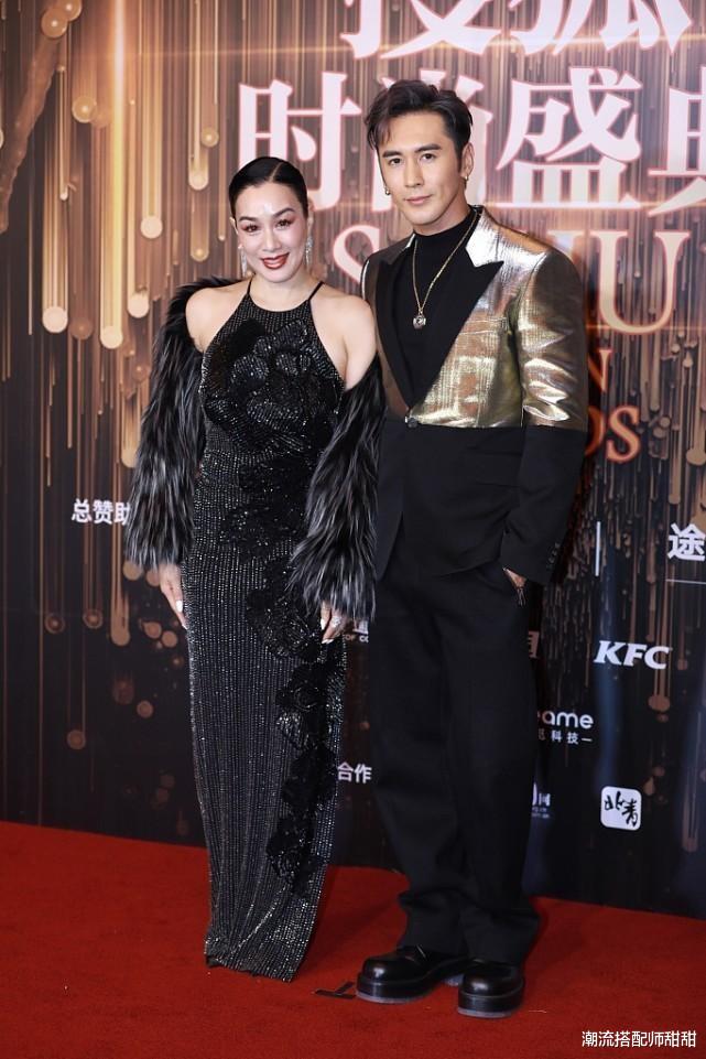 潮流搭配师甜甜 钟丽缇穿皮草也没挡住一身肉,比例完美曲线婀娜,还挺美的