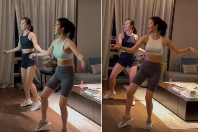 杨采钰|杨采钰豪宅内热舞，穿运动内衣秀傲人身材，因动作幅度大露出赘肉