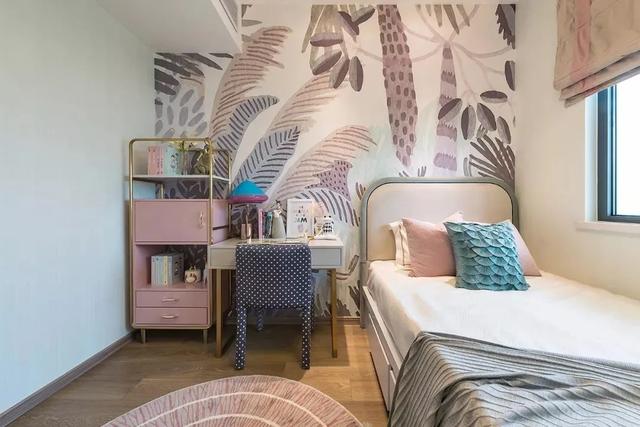 125㎡现代轻奢,儿童房的背景墙,童趣梦幻好漂亮