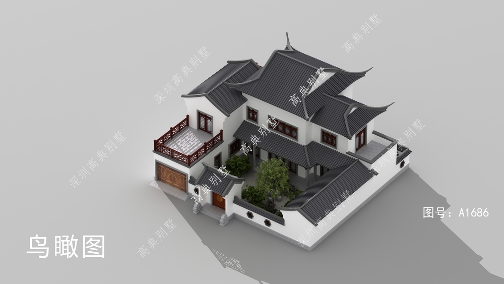 |想要与众不同的住宅，选中式庭院别墅，不规则设计更加高级