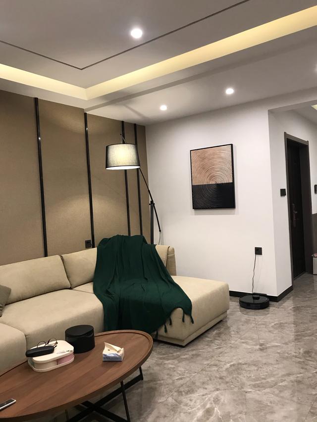 新房装修完工，人造大理石的电视背景墙超奢华，朋友来了都被迷住