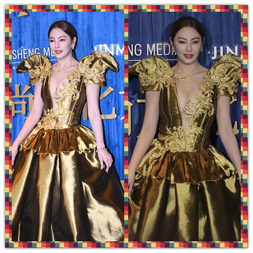 张雨绮|张雨绮的身材是真的好，穿闪耀的金色裙子，大胆秀出窈窕曲线