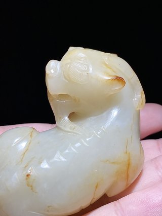 和田玉籽料|明 和田玉籽料 白玉 独角兽