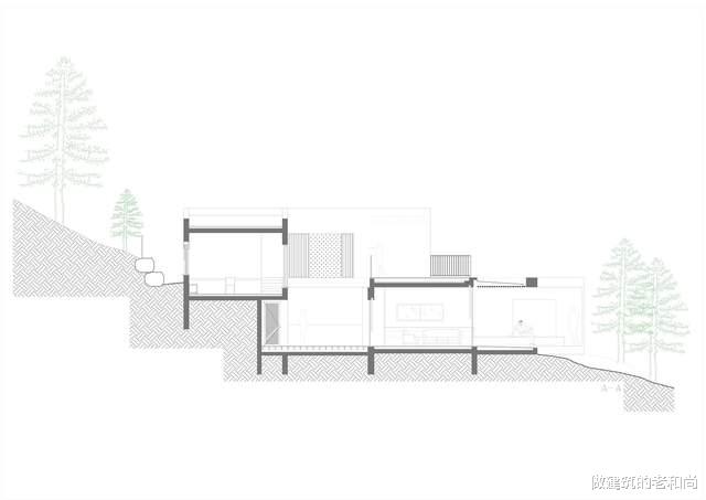 设计师|完全契合于地形的住宅:由低到高、从开放到私密层层递进