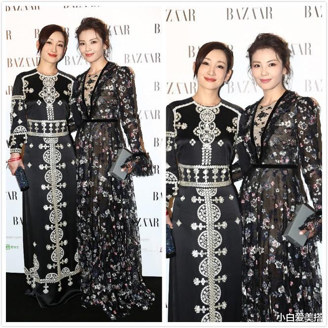 秦海璐|刘涛和秦海璐是好姐妹，一同穿黑裙参加活动，展现成熟女人的魅力