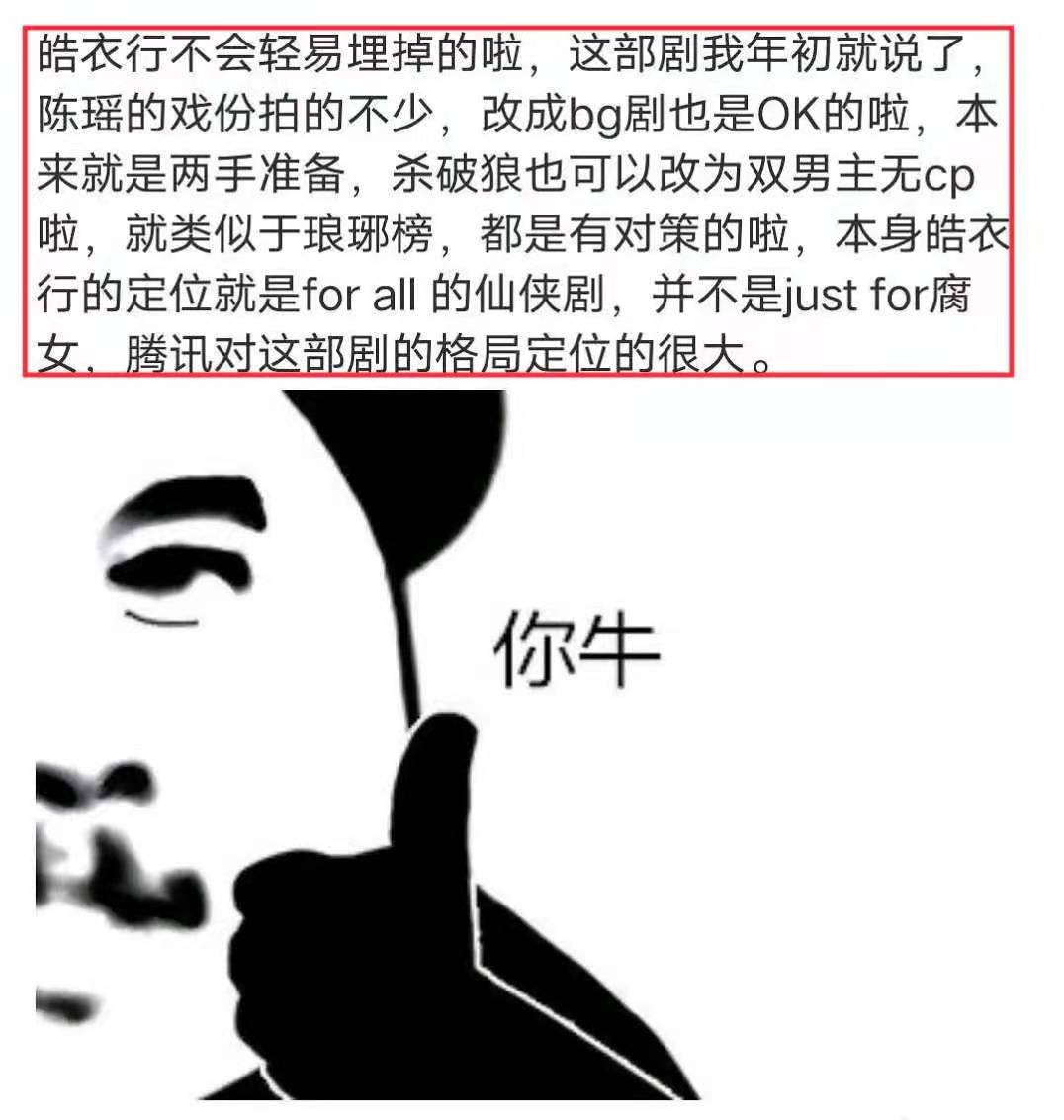 皓衣行|《皓衣行》被曝重新剪辑！双男主或成工具人，剧方机智两手准备