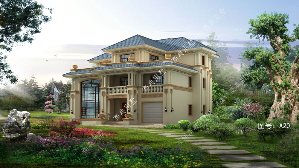 |这款简欧自建别墅,一眼看去,最引人注目的就是大落地窗