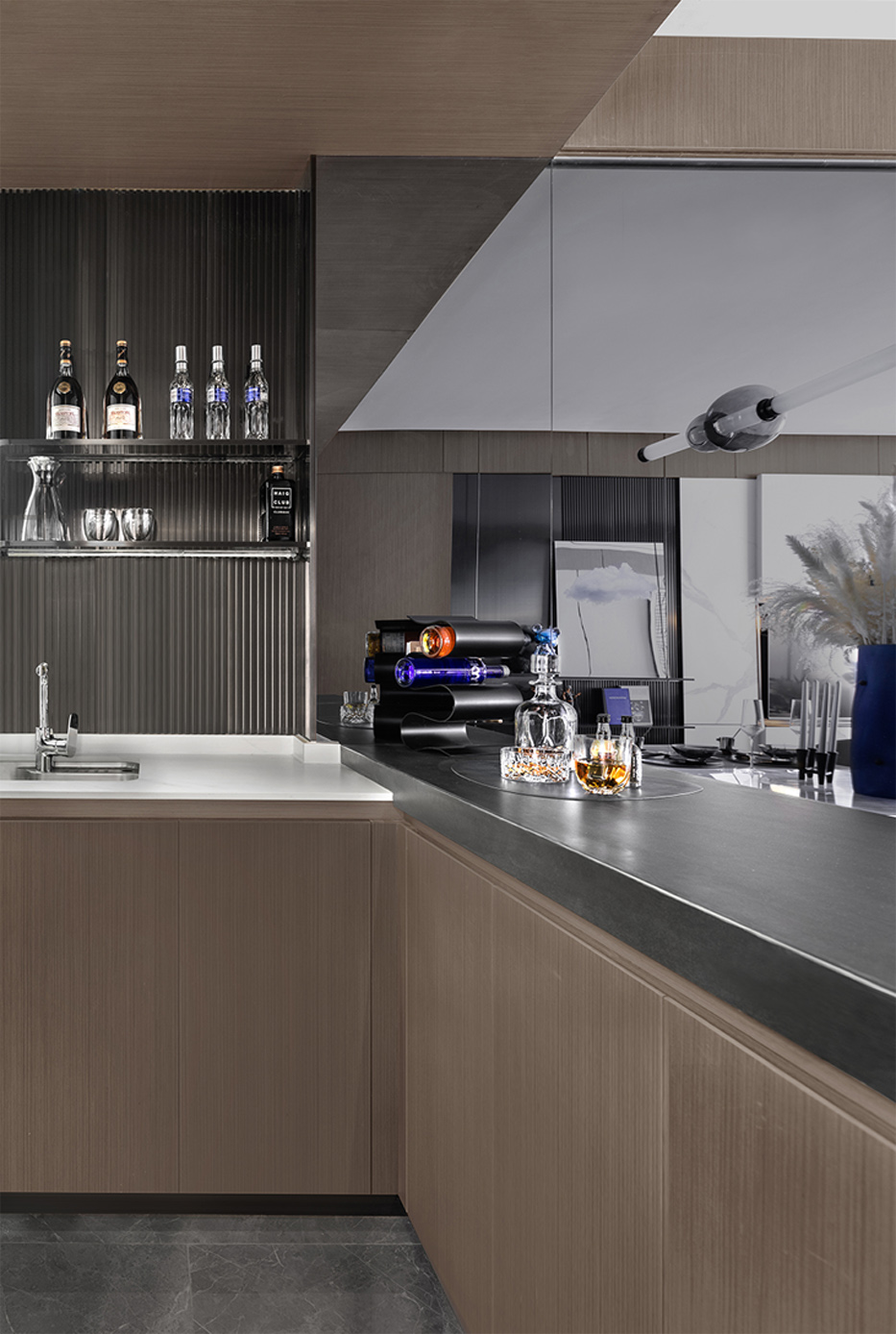 格斯设计|98平米三房二厅，现代简朴风格家居，白灰啡色极简设计，好治愈