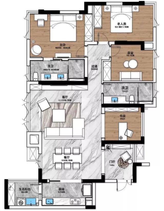 |114㎡现代，朴素简雅的空间，黑白配的设计，稳重端庄有档次
