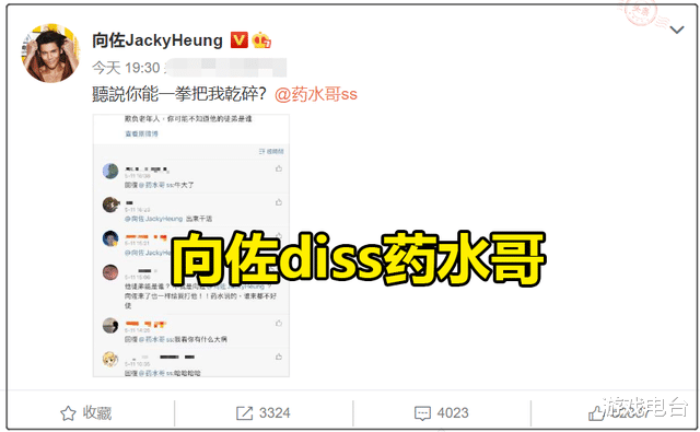 小燕子|药水哥口嗨向佐，向佐亲自回应，向太加入战场：谁要干掉我儿子？
