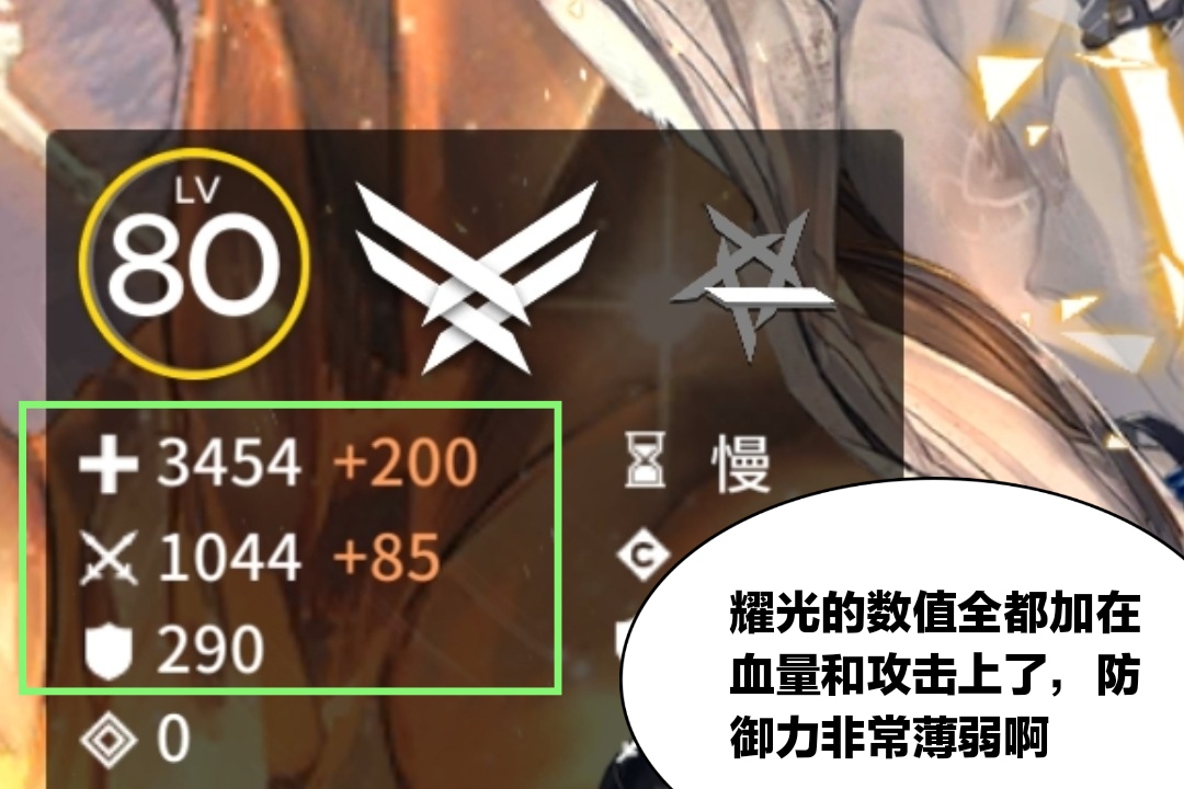 耀光|明日方舟：耀光这种剑圣模板虽然血厚，但防御薄弱，实际上比较脆