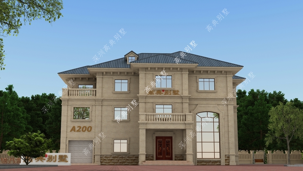 |简单的欧式别墅，户型好看，时尚又实用。