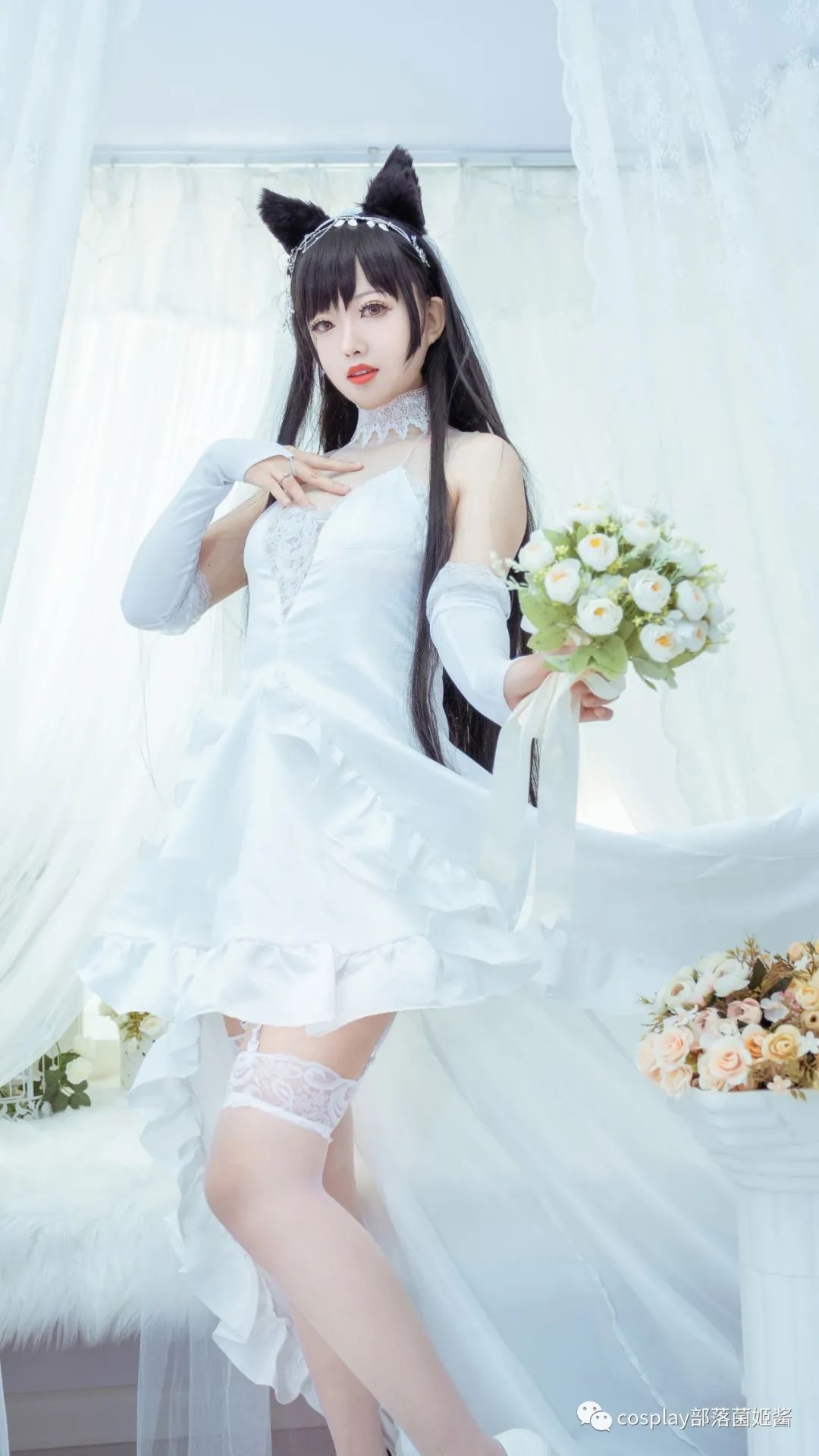 碧蓝航线|cos：碧蓝航线爱宕犬花嫁cos正片@杰西恩