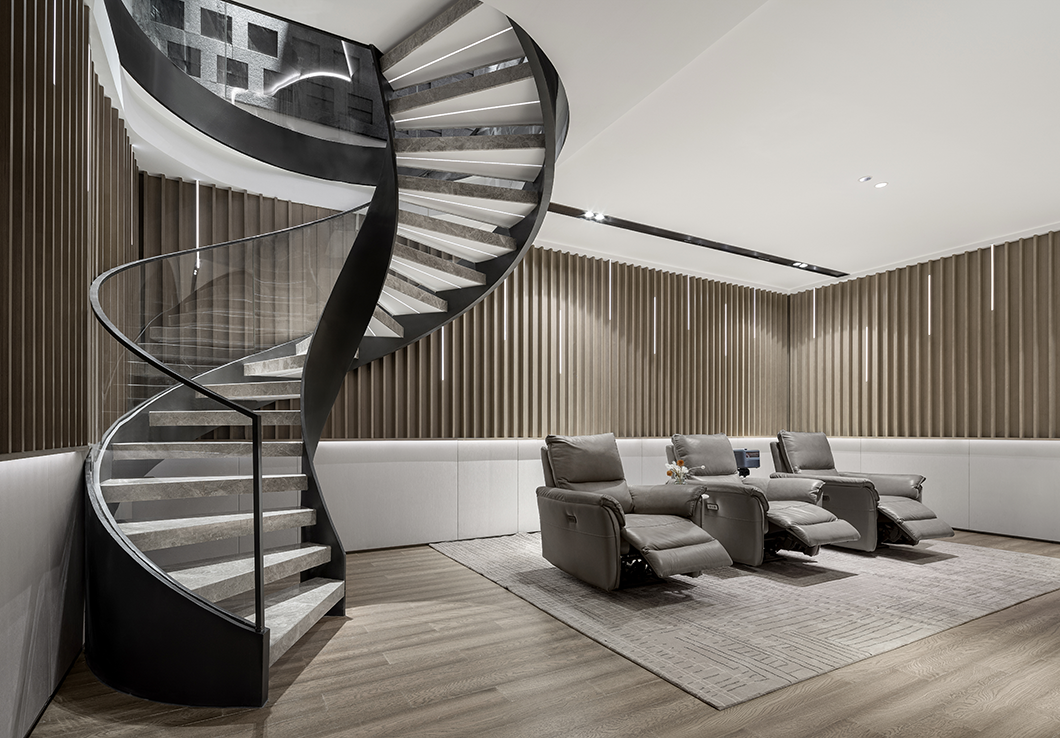 |别墅装修案例|400㎡简洁高级灰，当代都市，精致生活！