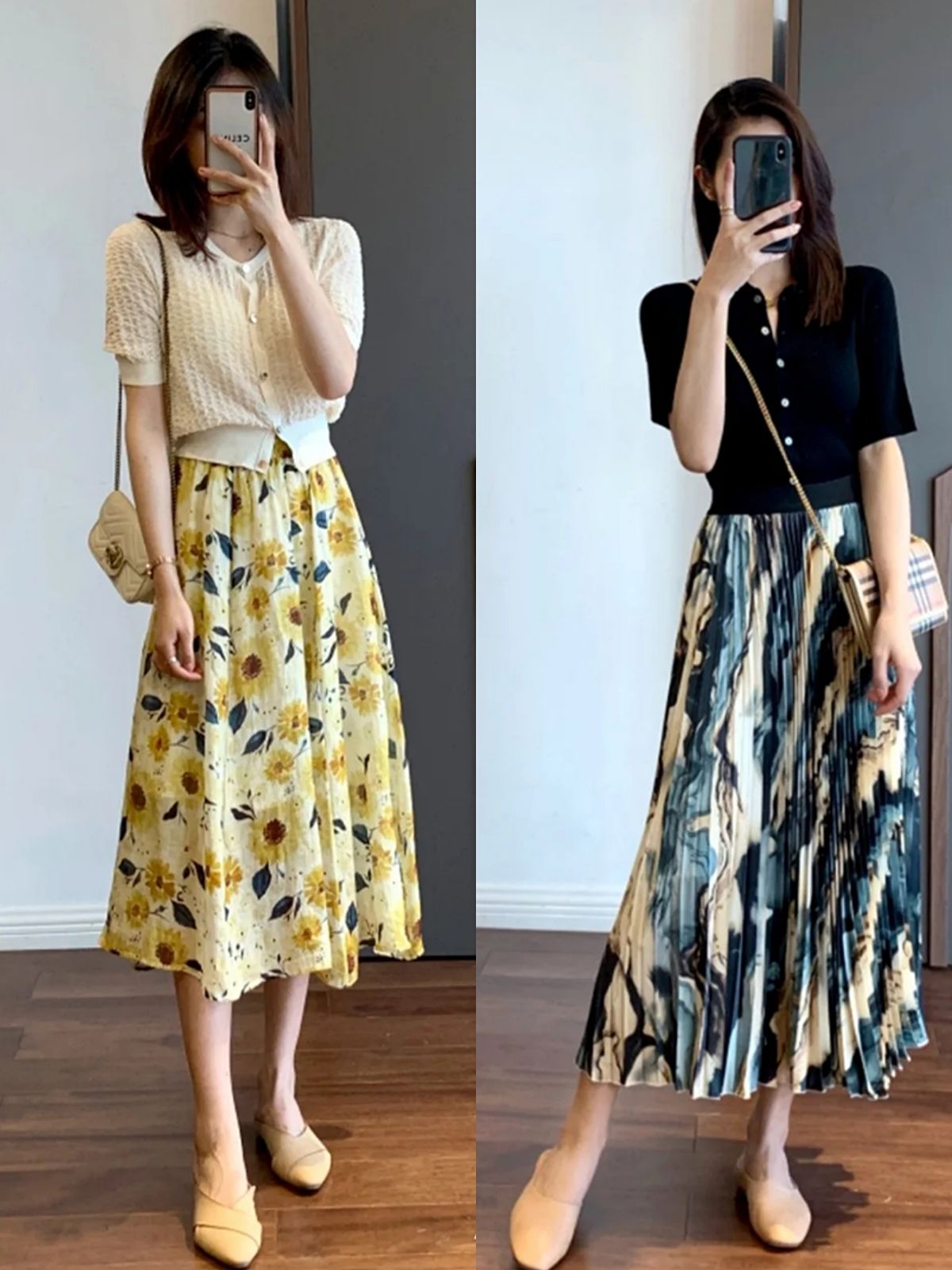 虎哥说衣不二|这才是40岁女人必须会的夏日打扮,“针织衫+半裙”,照着穿真美