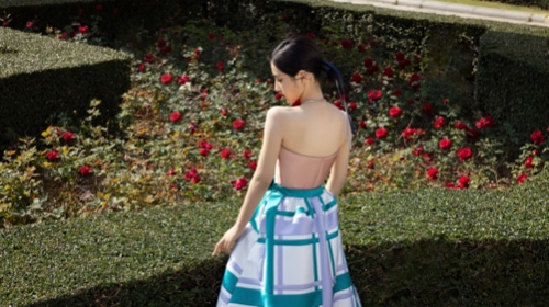 张子枫|张子枫午后瑰园大片